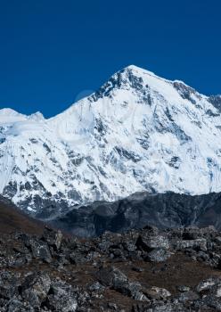 Cho oyu peak: one of the highest summits in Himalayas. Alpinism in Nepal