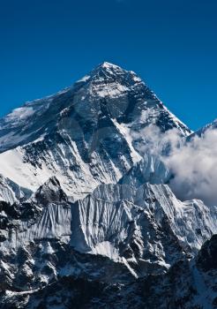 Everest Mountain Peak or Sagarmatha with 8848 m height
