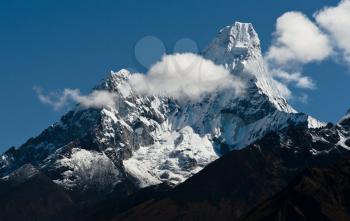 Ama Dablam peak in Himalayas. Captured in Nepal
