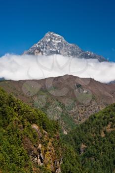 Himalaya Landscape: mountain and forest. Travel in Nepal