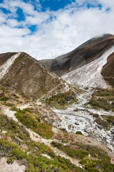 Himalaya landscape: Serpentine stream and mountains. Large resolution 
