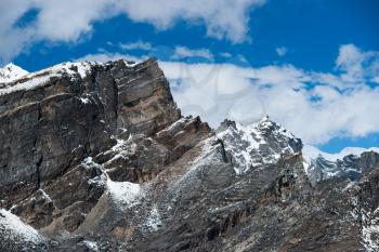 Landscape viewed from Gokyo Ri summit in Himalayas. Travel to Nepal
