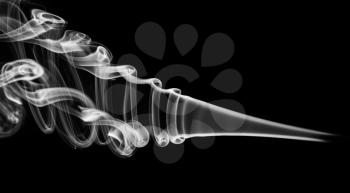Magic white abstract smoke patterns over black background