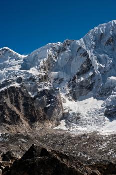 Mountain range near Gorak shep in Himalayas. Travel to Nepal