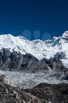 Mountain summits in the vicinity of Cho oyu peak. Travel to Nepal