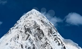 Pumori peak and blue sky in Nepal, Himalaya mountains