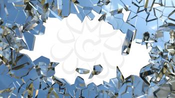 Royalty Free Clipart Image of Broken Blue Glass