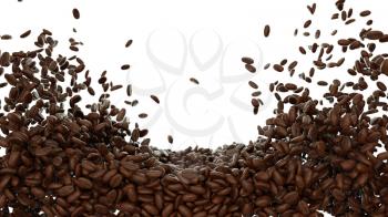 Royalty Free Photo of Tossed Coffee Beans