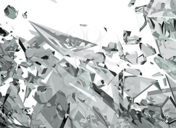 Demolished glass with sharp pieces. Large resolution