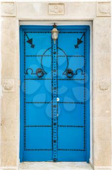 Blue door with from Sidi Bou Said in Tunisia. Large resolution
