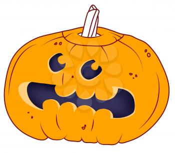 Cute scary Halloween pumpkin illustration. High resolution