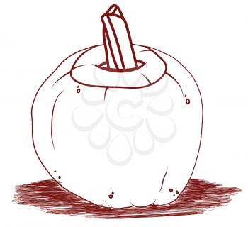 Pumpkin artistic Halloween illustration. Halloween and autumn