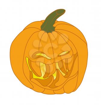 Malicious Halloween pumpkin smiling. Holiday illustration