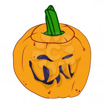 Malicious Halloween pumpkin with smile. Holiday illustration