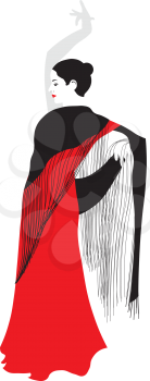 Royalty Free Clipart Image of a Flamenco Dancer
