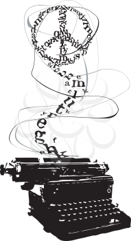 Royalty Free Clipart Image of a Typewriter and Peace Symbol