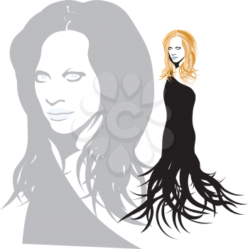 Royalty Free Clipart Image of a Gothic Woman