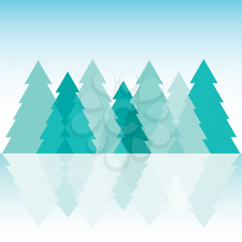 Royalty Free Clipart Image of Pine Trees