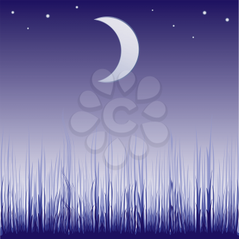 Royalty Free Clipart Image of a Night Scene