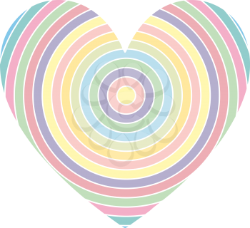 Royalty Free Clipart Image of a Heart With Stripes