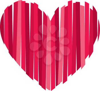 Royalty Free Clipart Image of a Striped Heart