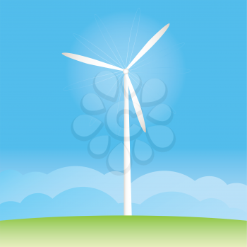 Royalty Free Clipart Image of a Wind Turbine