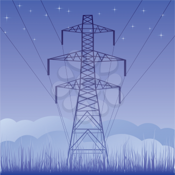 Royalty Free Clipart Image of a Tower Line