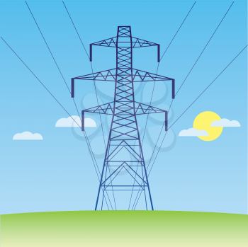Royalty Free Clipart Image of a Hydro Tower