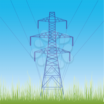 Royalty Free Clipart Image of a Power Line