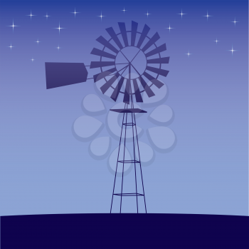 Royalty Free Clipart Image of an Old Windmill