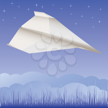 Royalty Free Clipart Image of a Paper Airplane