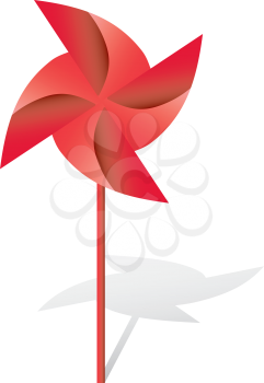 Royalty Free Clipart Image of a Red Pinwheel