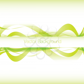 Royalty Free Clipart Image of a Green Background With Waves and Text Space
