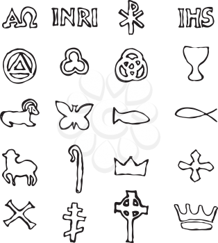 Royalty Free Clipart Image of a Christian Symbols