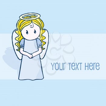 Royalty Free Clipart Image of an Angel and Text Space