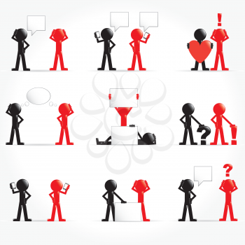 Royalty Free Clipart Image of People in Various Poses