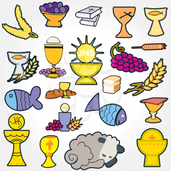 Royalty Free Clipart Image of Communion Objects