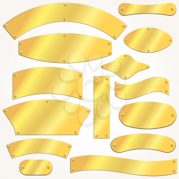 Royalty Free Clipart Image of a Set of Metal Plates
