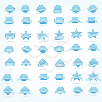 Royalty Free Clipart Image of a Set of Symbols With Scrolls