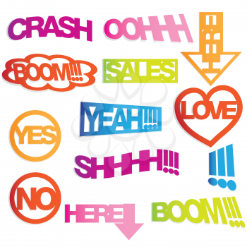 Royalty Free Clipart Image of Words