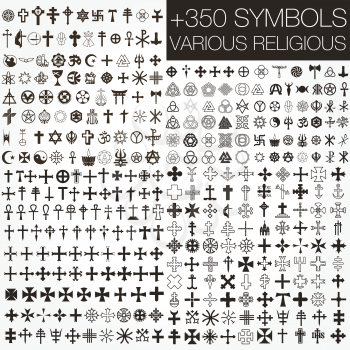 Royalty Free Clipart Image of Crosses and Religious Symbols