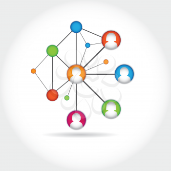 Royalty Free Clipart Image of Representation of a Social Network