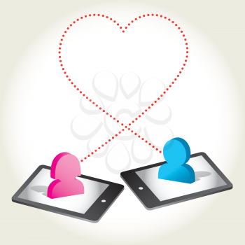 Royalty Free Clipart Image of Representation of Online Dating