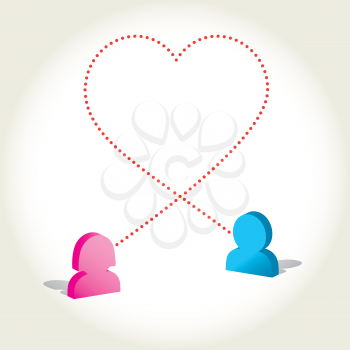 Royalty Free Clipart Image of Representation of Online Dating