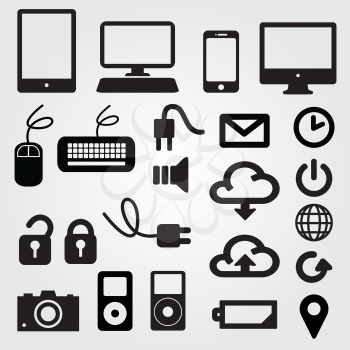 Royalty Free Clipart Image of Technology Icons