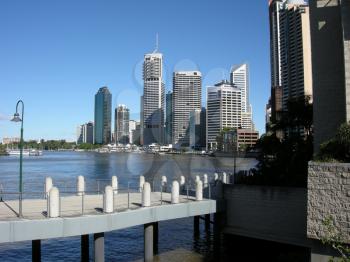 Royalty Free Photo of a View of Brisbane From the Bridge