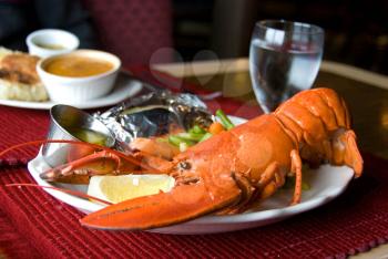 Royalty Free Photo of a Lobster Dinner