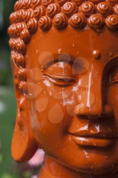 Royalty Free Photo of an Orange Buddha Head