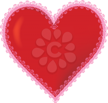 Royalty Free Clipart Image of a Heart With Lace