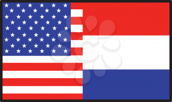 Royalty Free Clipart Image of a Half American, Half Holland Flag